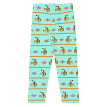 Load image into Gallery viewer, Cowgirl Bronc Rider - Light Turquoise Kid&#39;s Leggings
