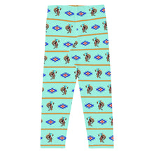 Load image into Gallery viewer, Cowboy Bronc Rider Aztec - Turquoise Kid&#39;s Leggings
