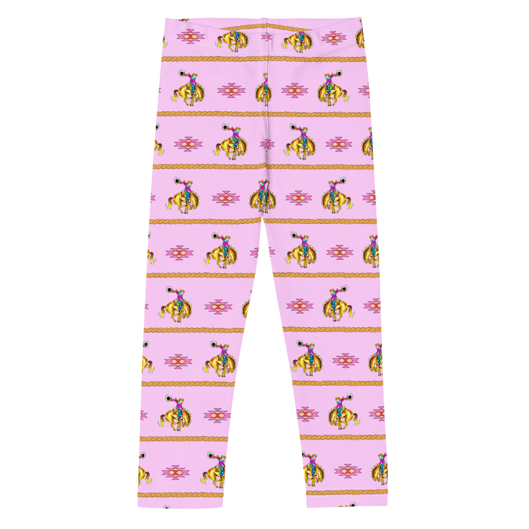 Cowgirl Bronc Rider - Light Pink Kid's Leggings