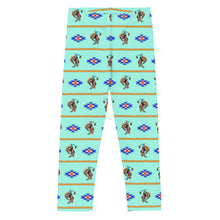 Load image into Gallery viewer, Cowboy Bronc Rider Aztec - Turquoise Kid&#39;s Leggings
