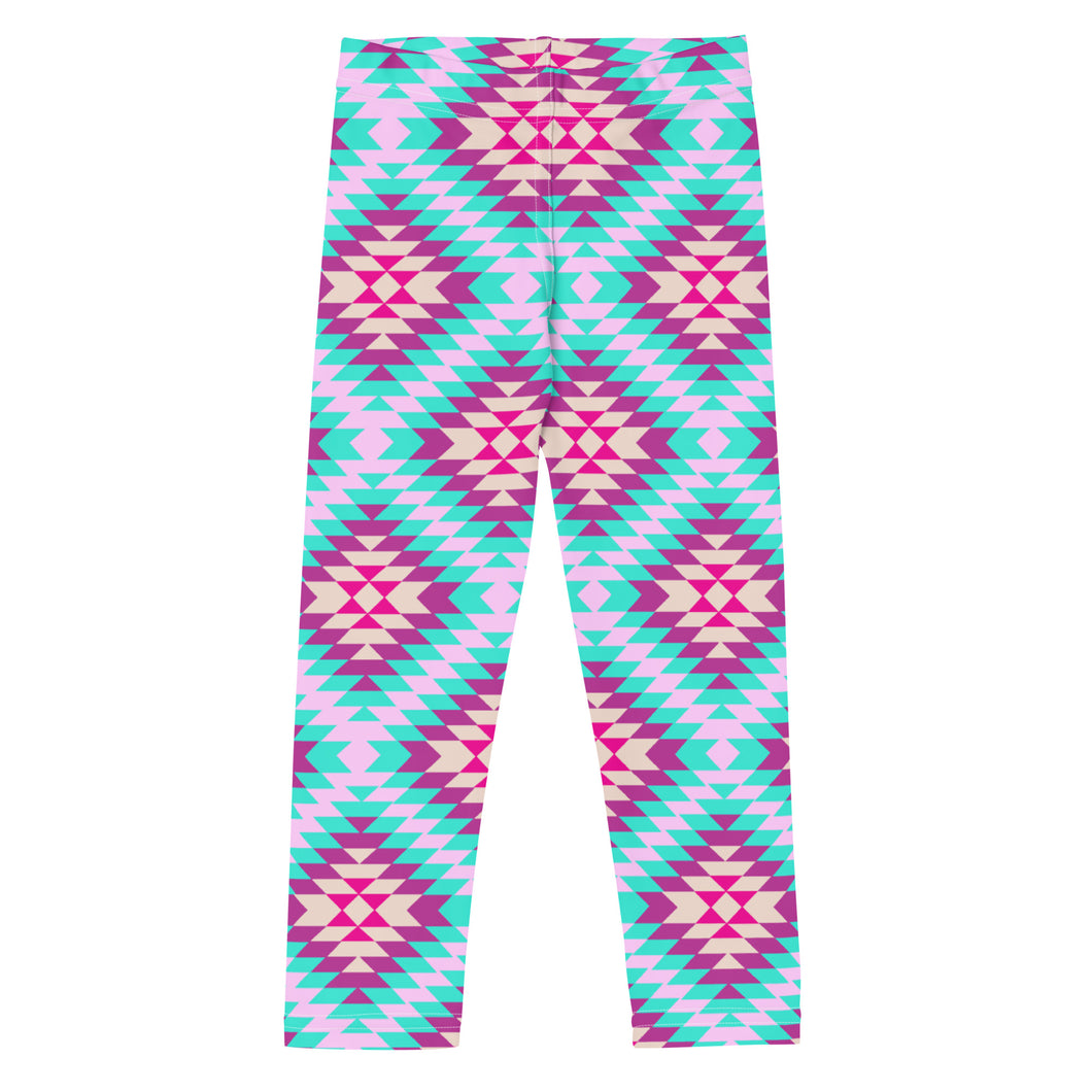 Aztec Multi - Pink & Turquoise Toddler/Kid's Leggings