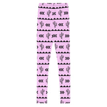 Load image into Gallery viewer, Cactus Aztec - Pink Youth Leggings
