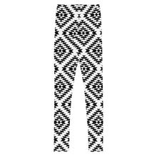 Load image into Gallery viewer, Aztec Black &amp; White Youth Leggings
