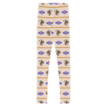 Load image into Gallery viewer, Cowboy Bronc Rider Aztec - Tan Youth Leggings
