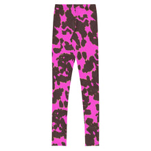 Load image into Gallery viewer, Cow Print - Pink Youth Leggings
