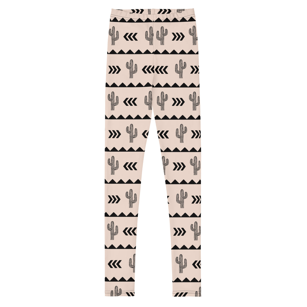 Cactus Aztec - Tan Youth Leggings