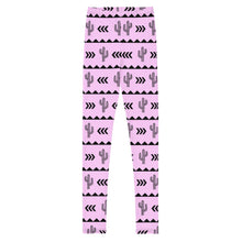 Load image into Gallery viewer, Cactus Aztec - Pink Youth Leggings
