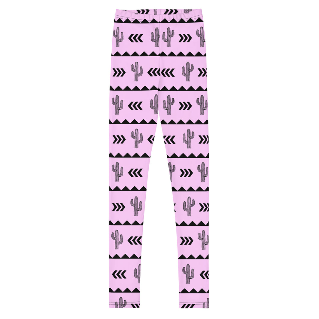 Cactus Aztec - Pink Youth Leggings