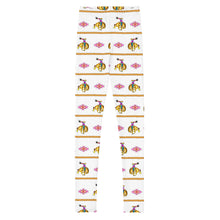 Load image into Gallery viewer, Cowgirl Bronc Rider Aztec - White Youth Leggings
