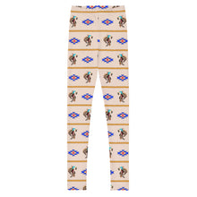 Load image into Gallery viewer, Cowboy Bronc Rider Aztec - Tan Youth Leggings
