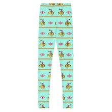 Load image into Gallery viewer, Cowgirl Bronc Rider Aztec - Turquoise Youth Leggings
