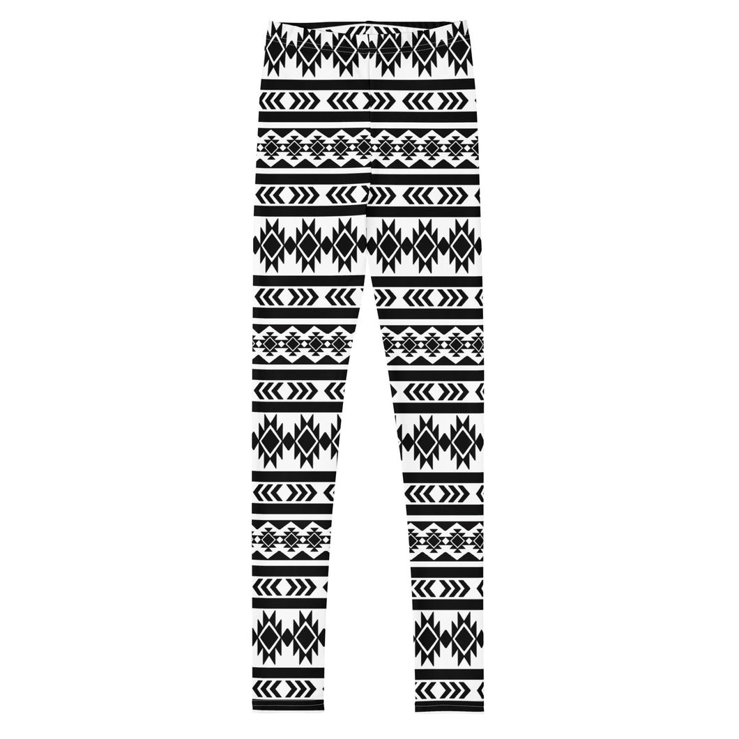 Aztec Monochrome - Youth Leggings