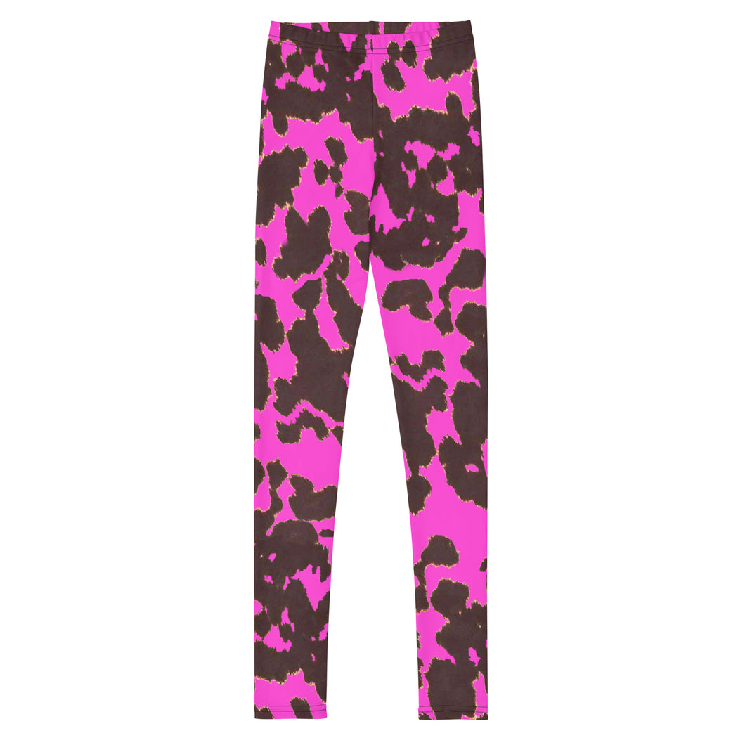 Cow Print - Pink Youth Leggings