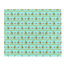 Load image into Gallery viewer, Cowgirl Bronc Rider Aztec - Turquoise Throw Blanket
