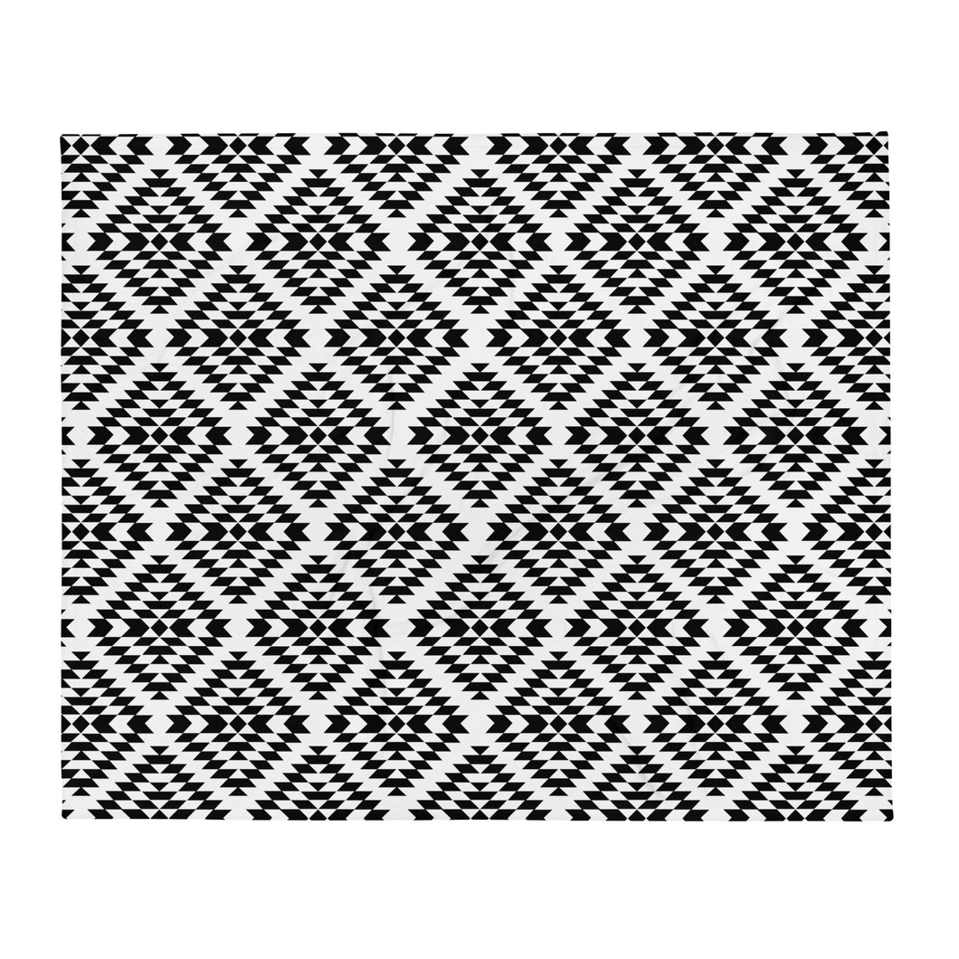 Aztec Black & White - Throw Blanket