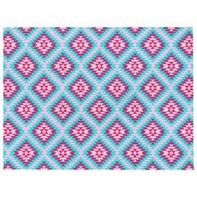 Load image into Gallery viewer, Aztec Multi - Pink &amp; Turquoise Throw Blanket
