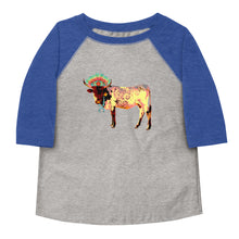 Load image into Gallery viewer, Fancy Cow 3/4 Toddler shirt
