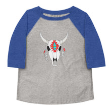 Load image into Gallery viewer, Aztec Skull 3/4 Toddler shirt
