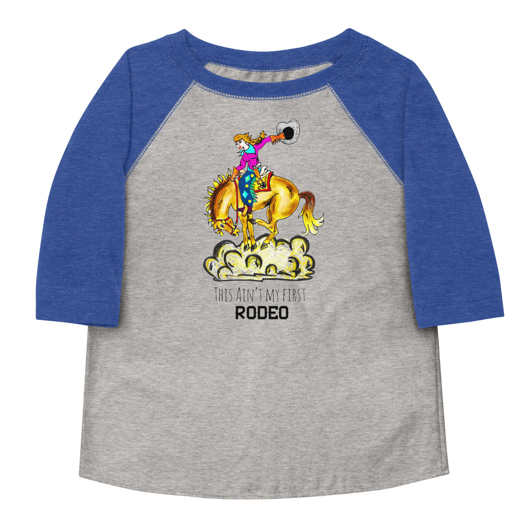 Cowgirl Bronc Rider Toddler baseball shirt