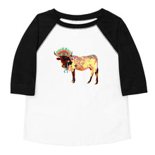 Load image into Gallery viewer, Fancy Cow 3/4 Toddler shirt
