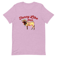 Load image into Gallery viewer, Fancy Like Moo - Maroon Lettering T-shirt
