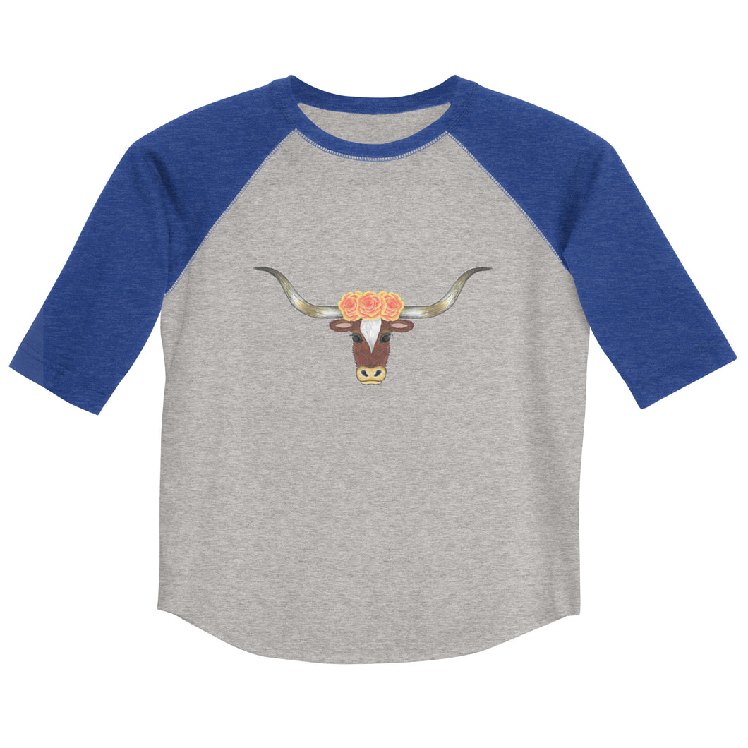 Floral Longhorn - Youth 3/4 shirt