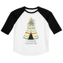 Load image into Gallery viewer, Floral Teepee 3/4 Youth shirt
